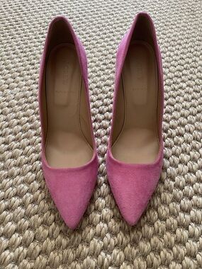 J crew Pink suede pump